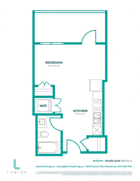 a floor plan of a unit with a bedroom and a bathroom